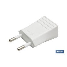 CLAVIJA BIPOLAR BLANCO (10A-250V) (PACK: 1 UDS)