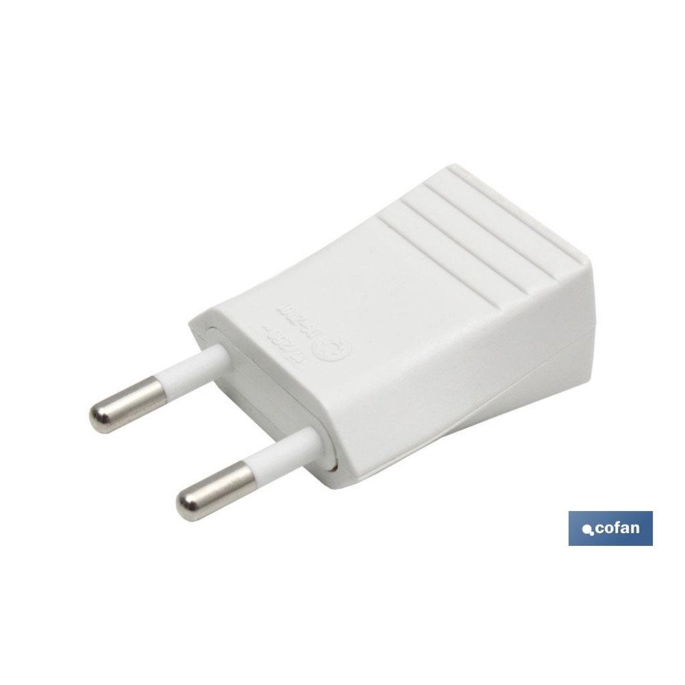 CLAVIJA BIPOLAR BLANCO (10A-250V) (PACK: 1 UDS)