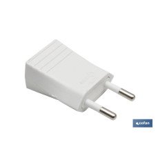 CLAVIJA BIPOLAR BLANCO (10A-250V) (PACK: 1 UDS)