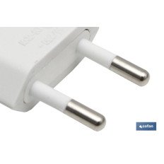 CLAVIJA BIPOLAR BLANCO (10A-250V) (PACK: 1 UDS)