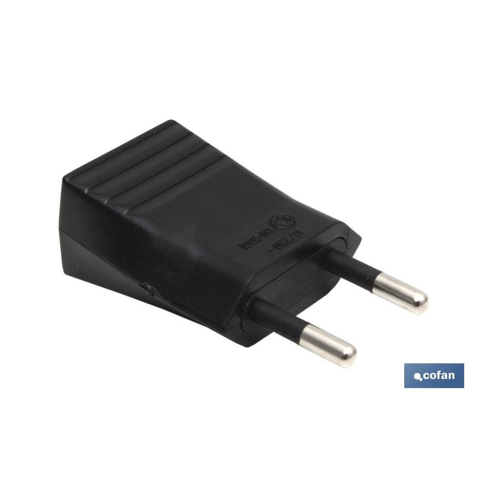 CLAVIJA BIPOLAR NEGRO (10A-250V) (PACK: 1 UDS)