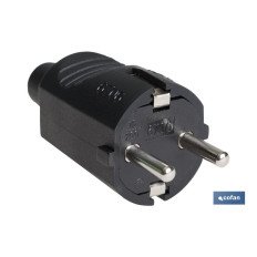 CLAVIJA BIPOLAR GOMA NEGRO (16A-250V) (PACK: 1 UDS)