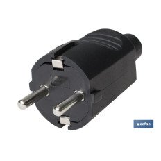 CLAVIJA BIPOLAR GOMA NEGRO (16A-250V) (PACK: 1 UDS)
