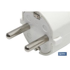 CLAVIJA BIPOLAR BLANCA (16A-250V) (PACK: 1 UDS)