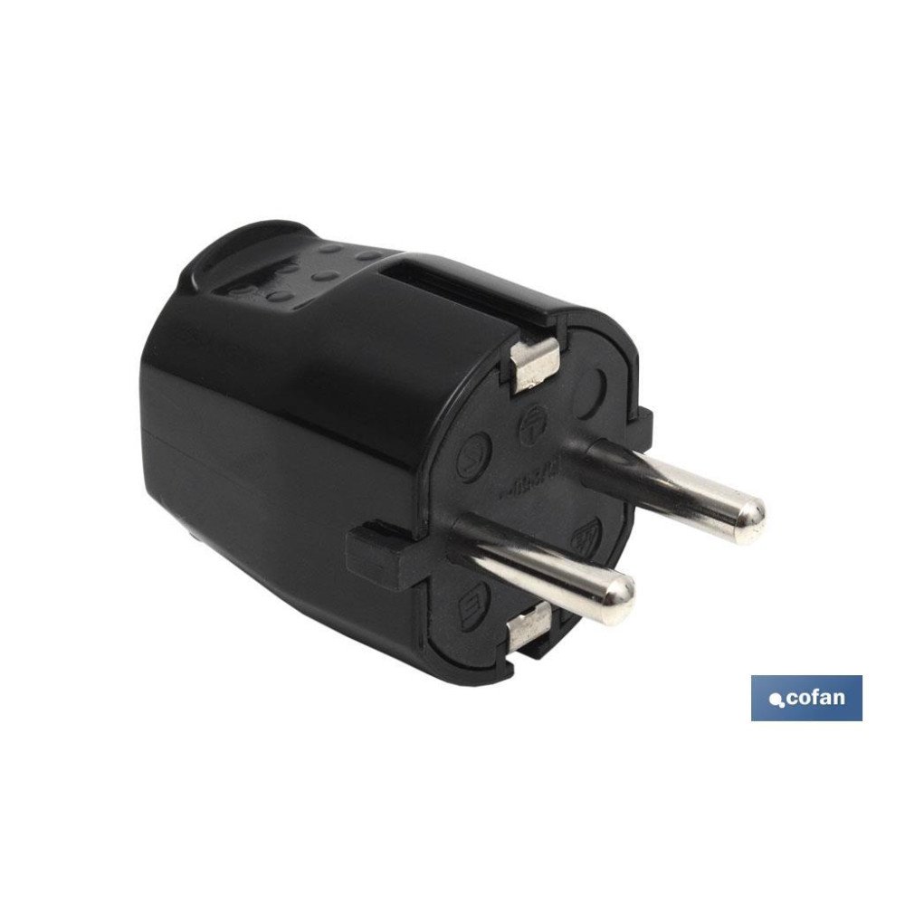 CLAVIJA BIPOLAR NEGRO (16A-250V) (PACK: 1 UDS)
