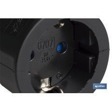 BASE ENCHUFE AEREA GOMA NEGRA (16A-250V) (PACK: 1 UDS)