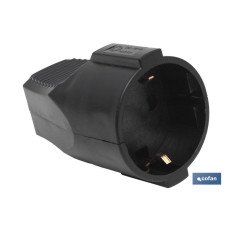 BASE ENCHUFE AEREA NEGRA (16A-250V) (PACK: 1 UDS)