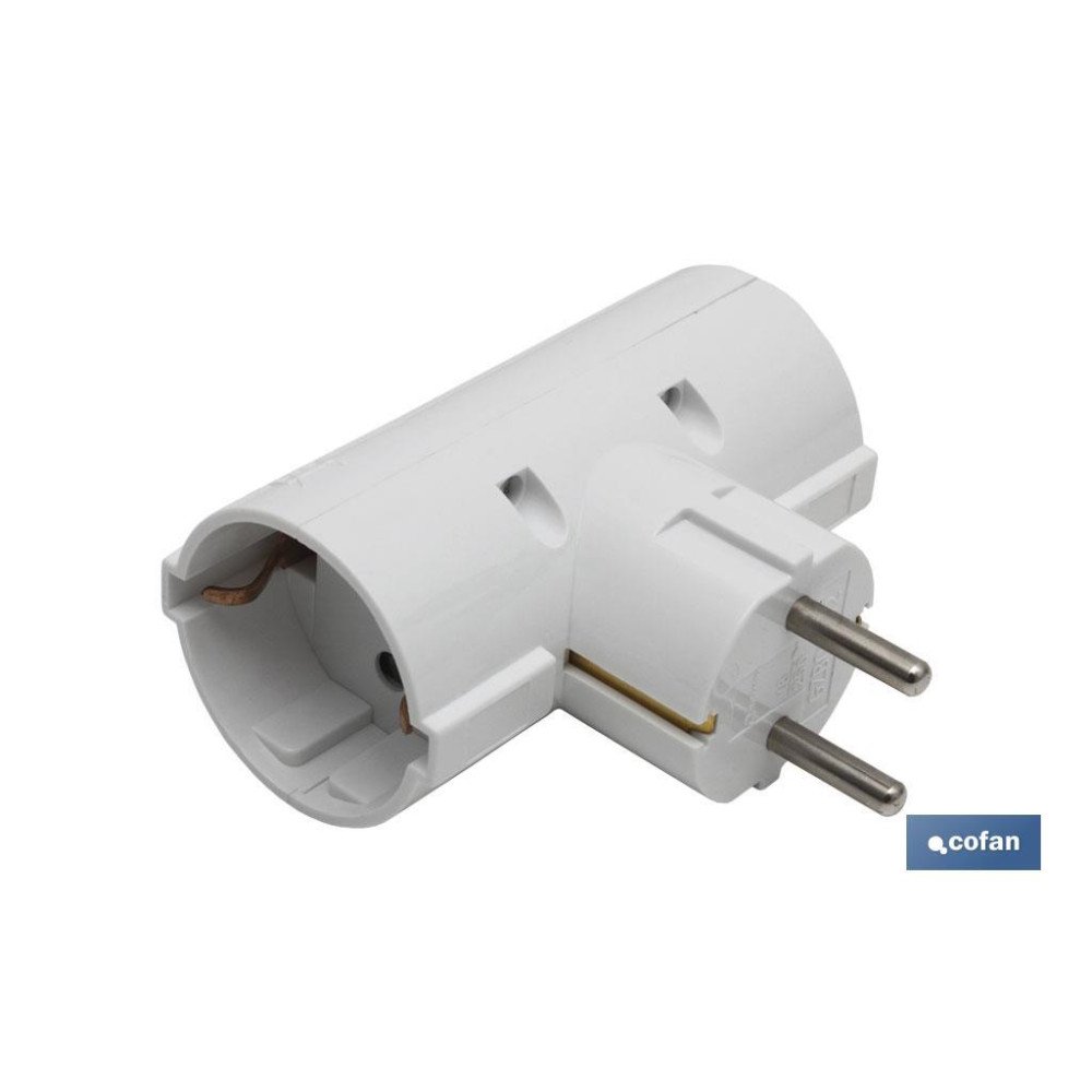 ADAPTADOR SCHUKO 2 VIAS (16A-250V) (PACK: 1 UDS)