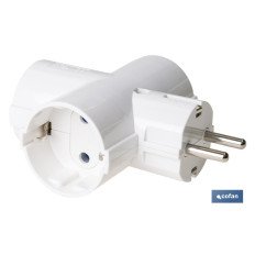 ADAPTADOR SCHUKO 3 VIAS  (16A-250V) (PACK: 1 UDS)