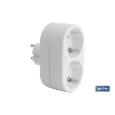 ADAPTADOR 2 VIAS FRONTAL SCHUKO (3.500W) (PACK: 1 UDS)