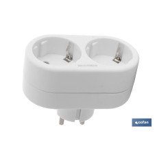 ADAPTADOR 2 VIAS FRONTAL SCHUKO (3.500W) (PACK: 1 UDS)
