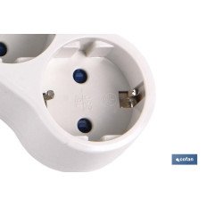 ADAPTADOR 3 VIAS FRONTAL SCHUKO CON INTERRUPTOR (3.500W) (PACK: 1 UDS)
