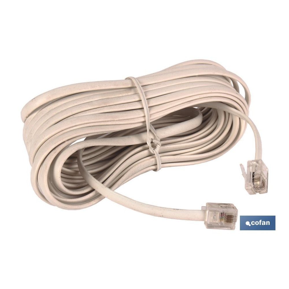 CABLE PLANO TELEFONO CON TOMAS (2.2M) (PACK: 1 UDS)