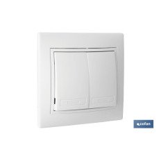 DOBLE INTERRUPTOR-CONMUTADOR EMPOTRAR MODELO PACIFIC (BL) (PACK: 1 UDS)