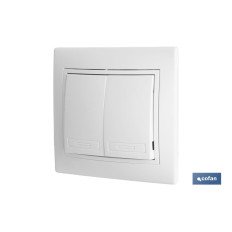 DOBLE INTERRUPTOR-CONMUTADOR EMPOTRAR MODELO PACIFIC (BL) (PACK: 1 UDS)