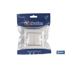 DOBLE INTERRUPTOR-CONMUTADOR EMPOTRAR MODELO PACIFIC (BL) (PACK: 1 UDS)