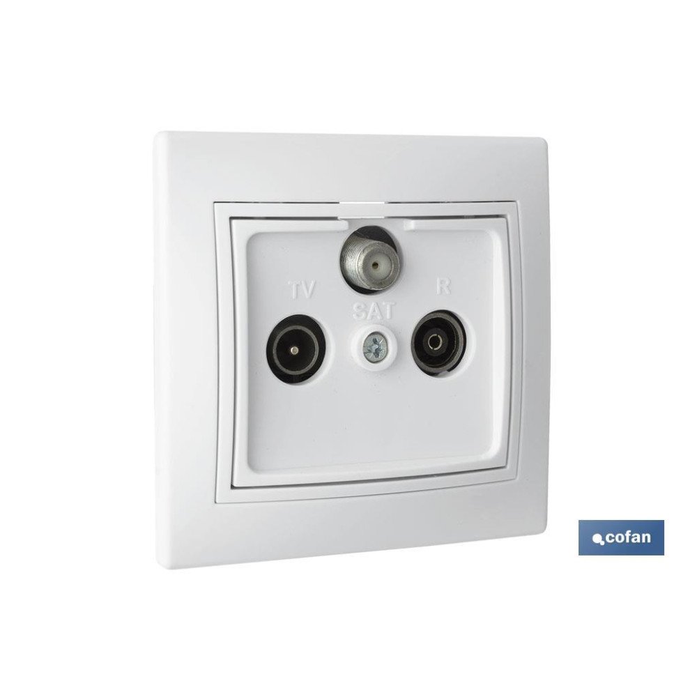 TOMA FINAL TV-SATÉLITE-RADIO MODELO PACIFIC 83X81 BLANCO (PACK: 1 UDS)