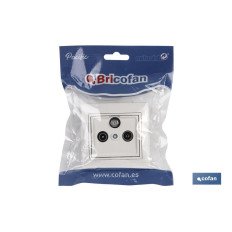 TOMA FINAL TV-SATÉLITE-RADIO MODELO PACIFIC 83X81 BLANCO (PACK: 1 UDS)
