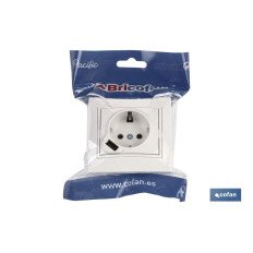 BASE ENCHUFE USB MONOBLOC MODELO PACIFIC 2P+T CON OBTURADOR 16A 250V 2.1A 5V (PACK: 1 UDS)