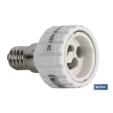 PORTALAMPARAS ADAPTADOR E14 - GU10 (PACK: 1 UDS)