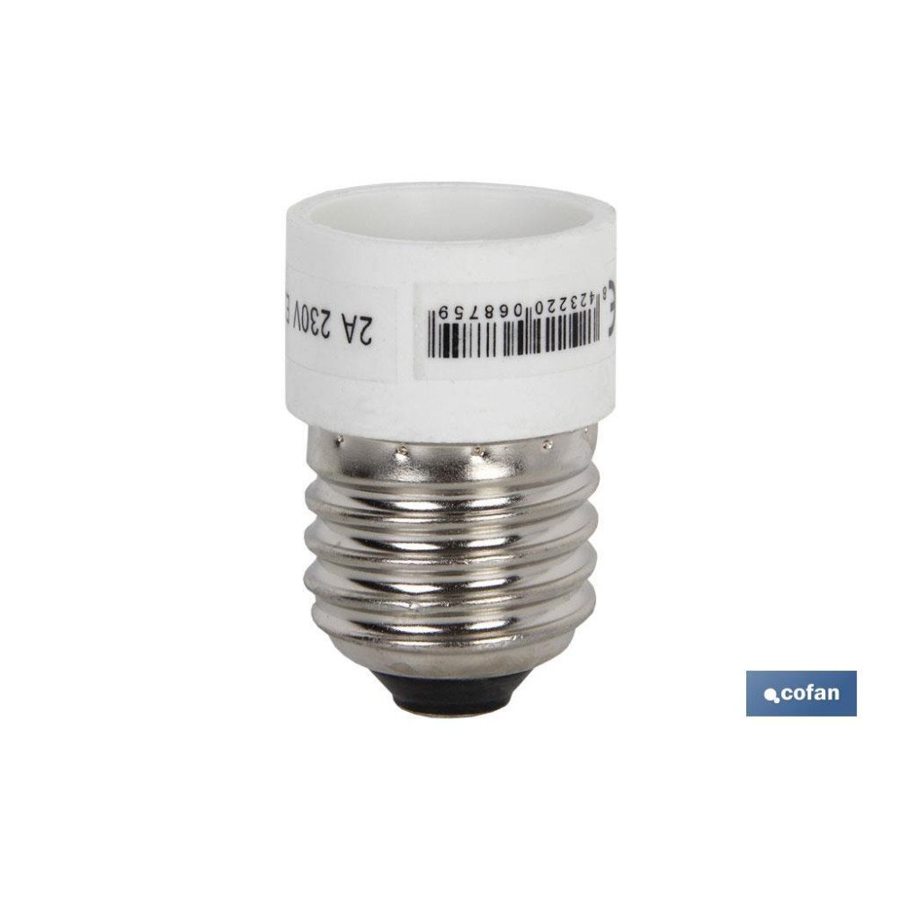 PORTALAMPARAS ADAPTADOR E27 - E14 (PACK: 1 UDS)