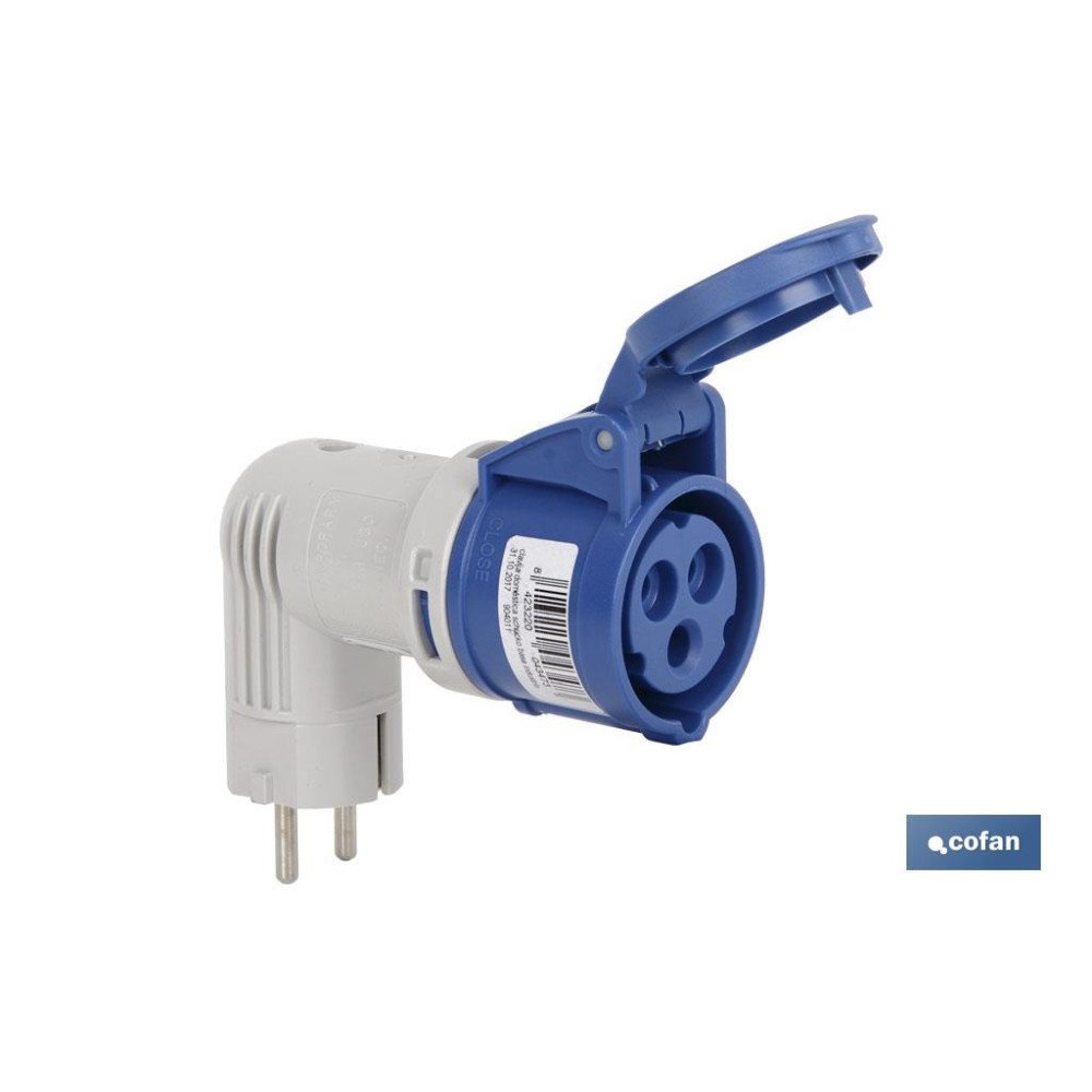 ADAPTADOR INDUSTRIAL 16A 230V IP44 CLAVIJA SCHUKO (PACK: 1 UDS)