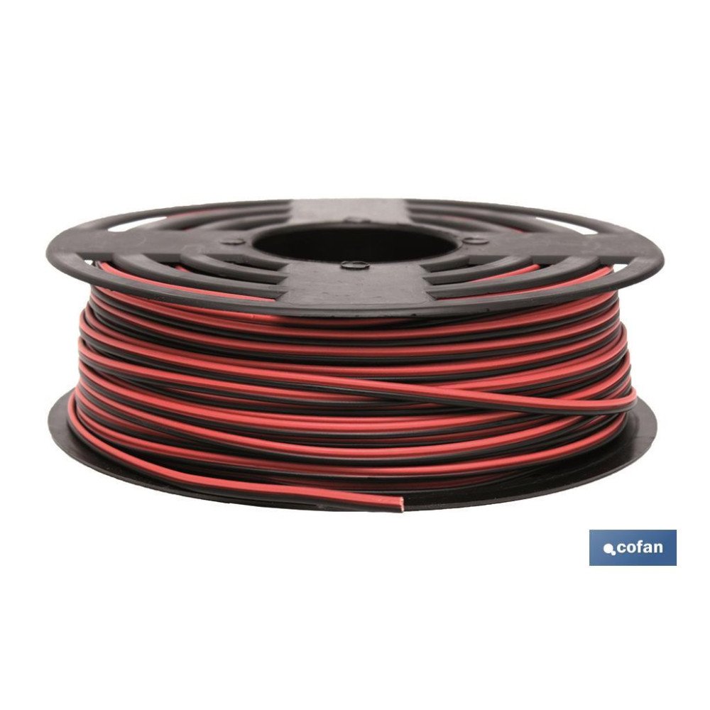 ROLLO 100M CABLE PARALELO ROJO/NEGRO (2X0,75) (PACK: 1 UDS)