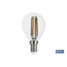 BOMBILLA LED ESFERICA FILAMENTO E14 4W 470LM 2700K (PACK: 1 UDS)