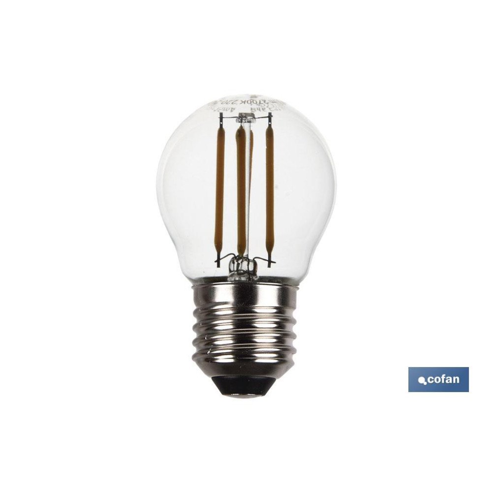 BOMBILLA LED ESFERICA FILAMENTO E27 4W 470LM 2700K (PACK: 1 UDS)
