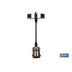 PORTALAMPARAS (CABLE+ROSETÓN) ORO CLARO E27 100X10CM (PACK: 1 UDS)