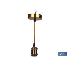 PORTALAMPARAS (CABLE+ROSETÓN)  ORO E27 100X10CM (PACK: 1 UDS)