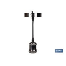 PORTALAMPARAS (cable+rosetón)  NÍQUEL E27 100X10CM (PACK: 1 UDS)