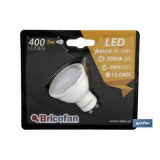 LÁMPARA LED GU-10 5W 110º 400LM 3000K (PACK: 1 UDS)
