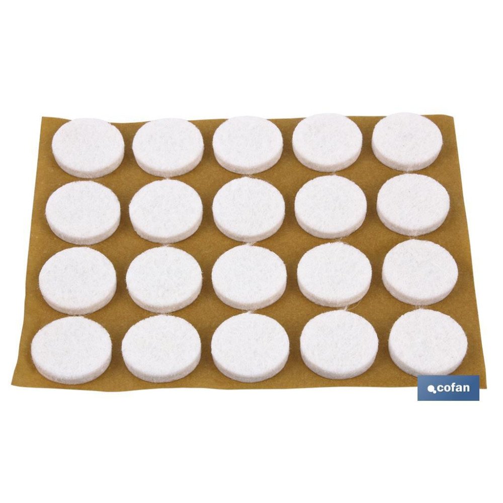 BLÍSTER DE 2X12 UDS. FIELTRO BLANCO REDONDO 22X3 MM VENTA UNITARIA (PACK: 1 UDS)
