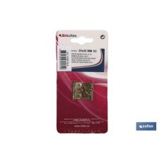 2 UDS. BISAGRA DE HIERRO LATONADO FIN ALTO 25X25 VENTA UNITARIA (PACK: 1 UDS)