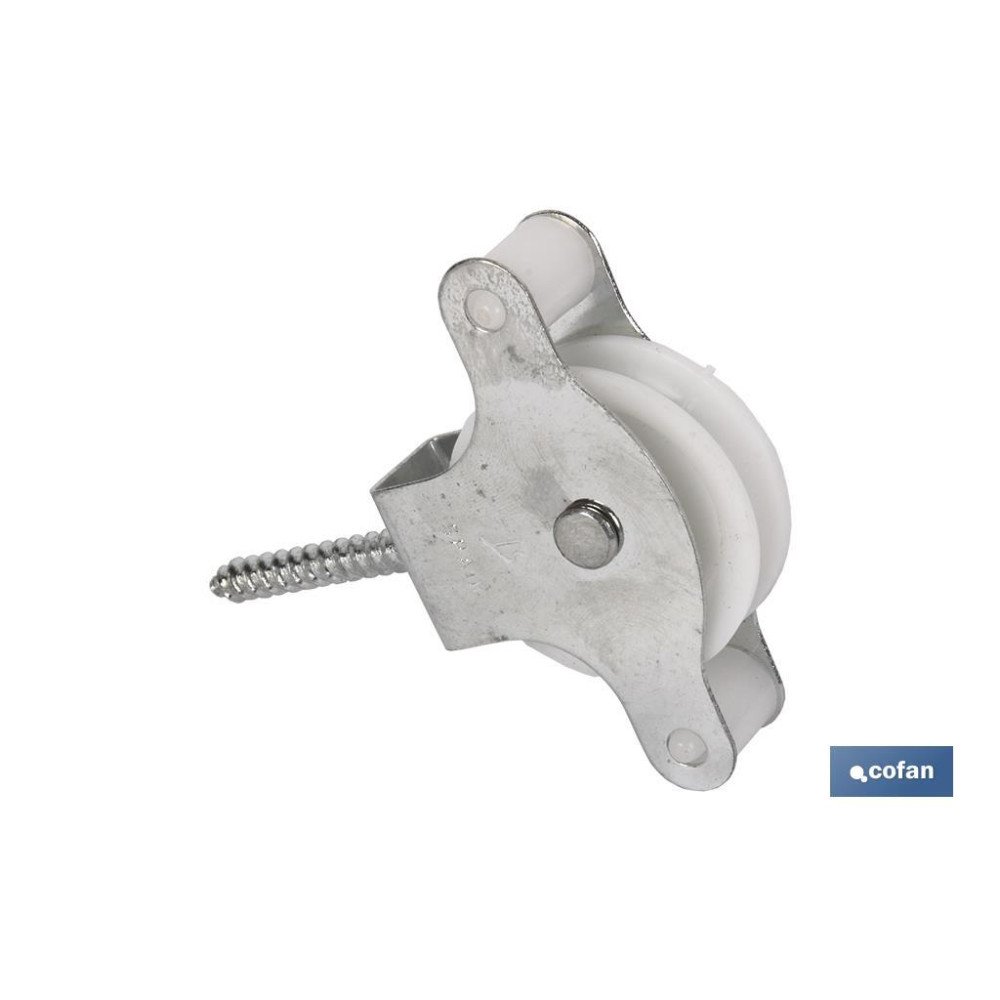 2 UDS POLEA CON TIRAFONDO 40 MM (PACK: 12 UDS)