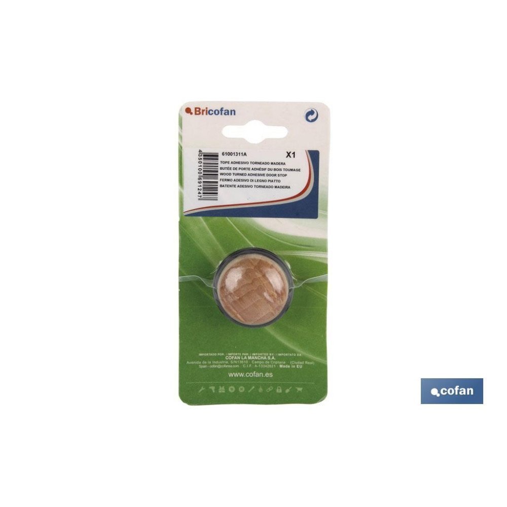 TOPE ADHESIVO TORNEADO DE NOGAL VENTA UNITARIA (PACK: 1 UDS)