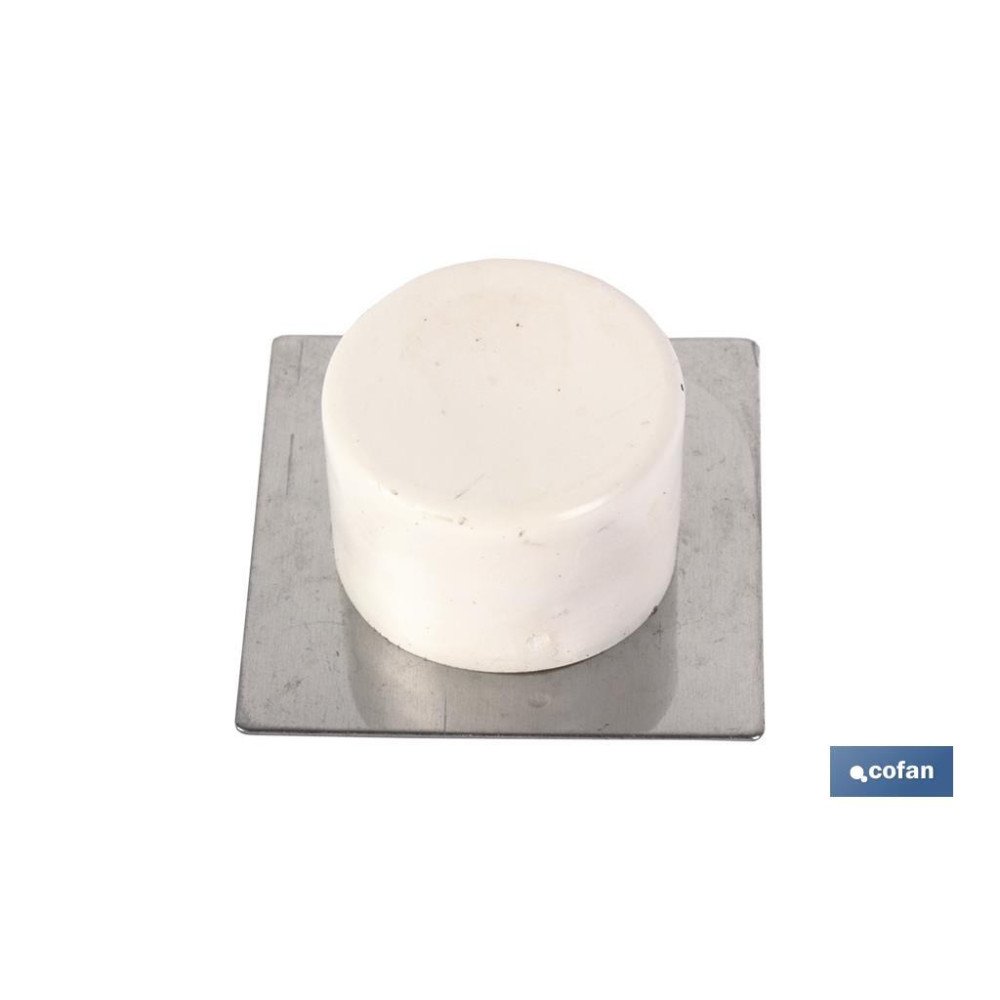 2 UDS TOPE ADHESIVO BASE INOX BLANCO 40 X 40 (PACK: 12 UDS)