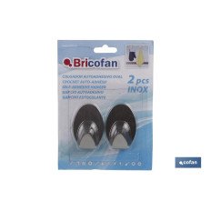 2 UDS COLGADOR AUTOADH. OVAL INOX GRANDE (PACK: 1 UDS)