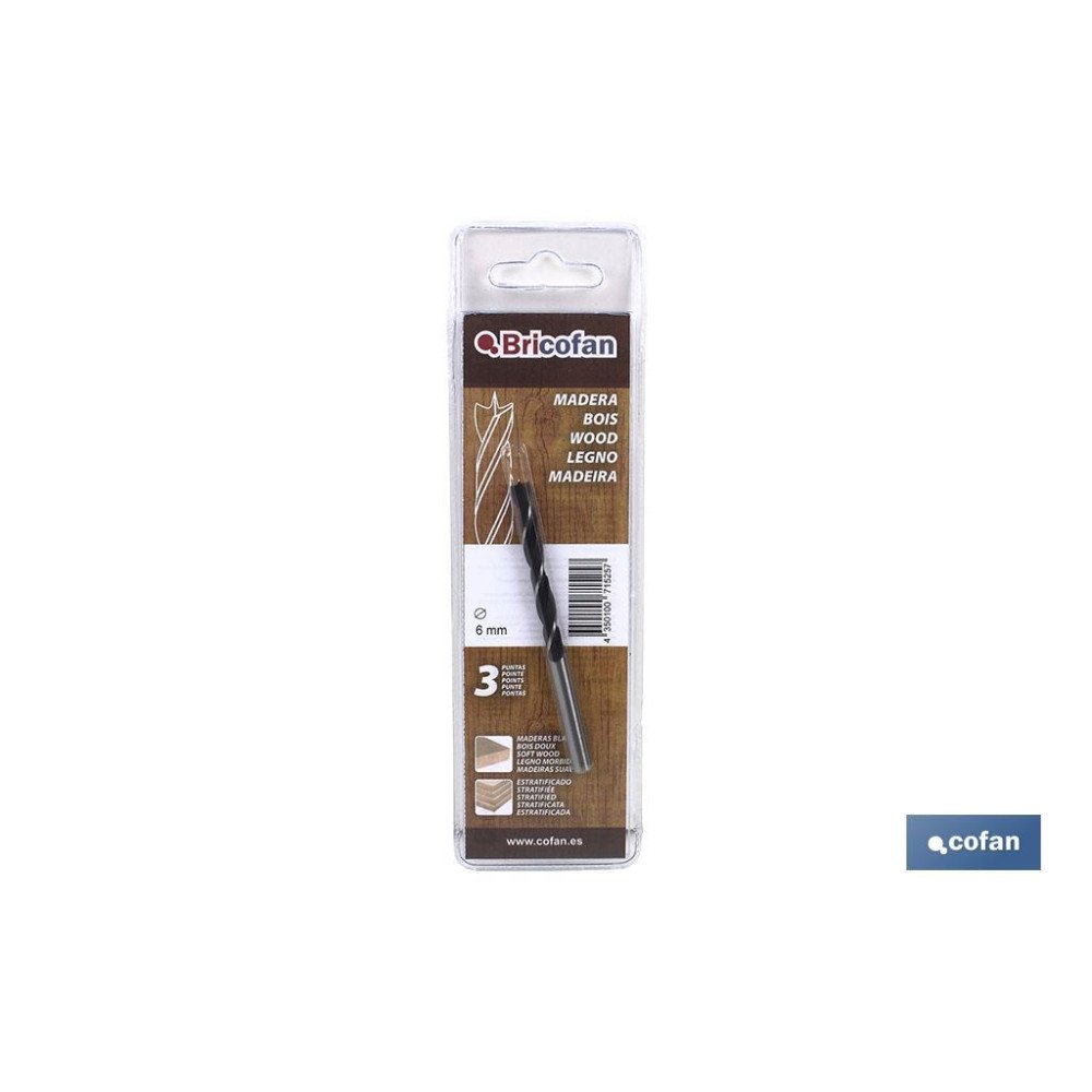 BL 1 UDS BROCA 3 PUNTAS BRICOFAN 7 mm (PACK: 1 UDS)