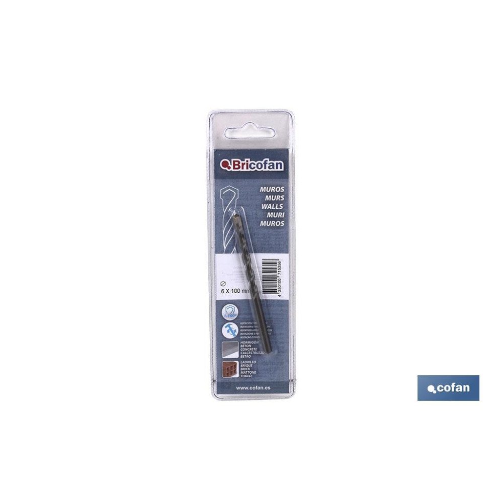 BL 1 UDS BROCA MUROS BRICOFAN 9 X 120 mm (PACK: 1 UDS)