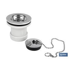 VÁLVULA LAVABO-BIDÉ 1 1/2 X 70 TAPÓN METÁLICO (PACK: 1 UDS)
