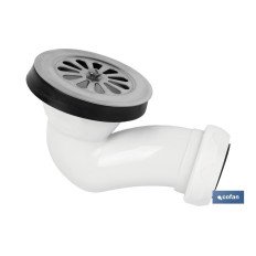 VÁLVULA SIFÓNICA PLATO DE DUCHA Ø60 CON SALIDA Ø32-40 Y REJILLA INOX. (PACK: 1 UDS)