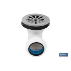VÁLVULA SIFÓNICA PLATO DE DUCHA Ø60 CON SALIDA Ø32-40 Y REJILLA INOX. (PACK: 1 UDS)