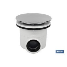 VÁLVULA SIFÓNICA PLATO DE DUCHA Ø60 CON SALIDA Ø32-40 Y EMBELLECEDOR CROMADO (PACK: 1 UDS)