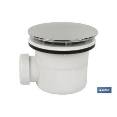 VÁLVULA SIFÓNICA PLATO DE DUCHA Ø60 CON SALIDA Ø32-40 Y EMBELLECEDOR CROMADO (PACK: 1 UDS)