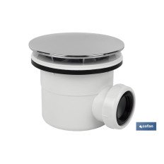 VÁLVULA SIFÓNICA PLATO DE DUCHA Ø60 CON SALIDA Ø32-40 Y EMBELLECEDOR CROMADO (PACK: 1 UDS)