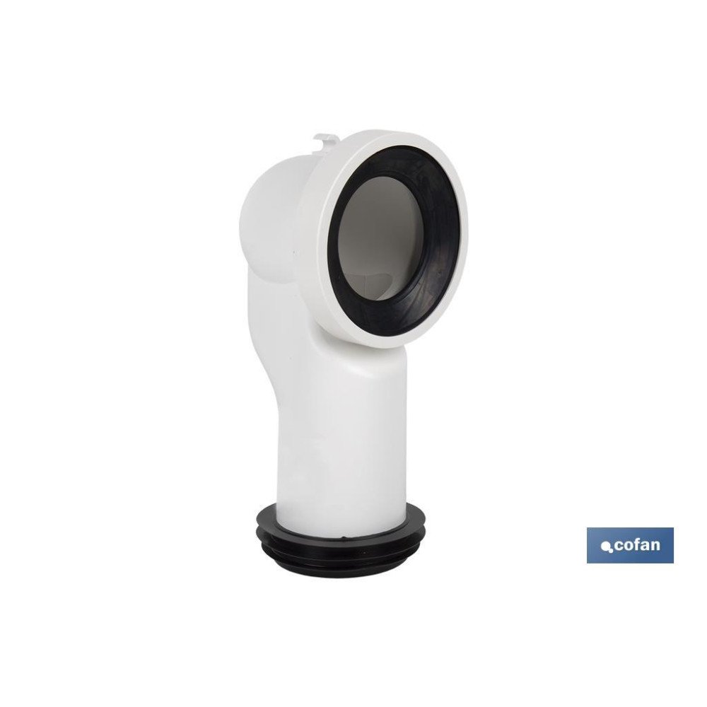 MANGUITO DE CONEXIÓN ACODADO 90° PARA INODORO CON GOMA LABIADA Ø110 MM (PACK: 1 UDS)