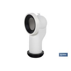 MANGUITO DE CONEXIÓN ACODADO 90° PARA INODORO CON GOMA LABIADA Ø110 MM (PACK: 1 UDS)