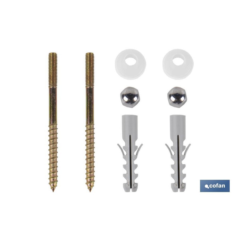 SET 2 PCS TORNILLOS VERTICALES FIJACIÓN INODORO 5 X 75 (PACK: 1 UDS)